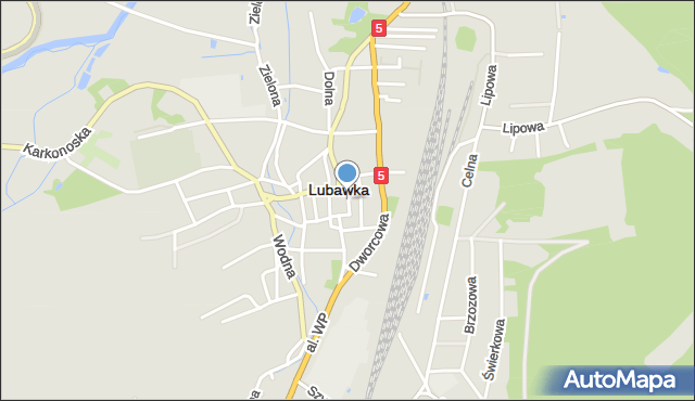 Lubawka, Plac Wolności, mapa Lubawka