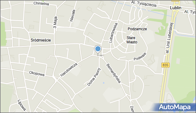 Lublin, Plac Wolności, mapa Lublina