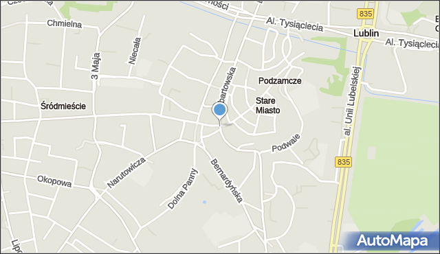 Lublin, Plac Króla Władysława Łokietka, mapa Lublina