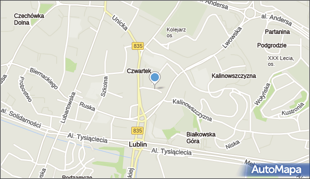 Lublin, Plac Singera Izaaka, mapa Lublina