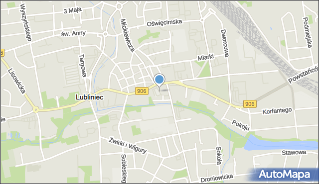 Lubliniec, Plac Kościuszki Tadeusza, gen., mapa Lubliniec