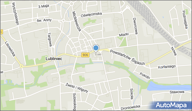 Lubliniec, Plac Kościuszki Tadeusza, gen., mapa Lubliniec