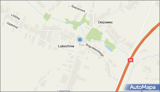 Lubochnia powiat tomaszowski, Plac Króla Władysława Jagiełły, mapa Lubochnia powiat tomaszowski