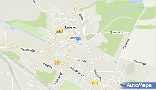 Lubsko, Plac Jana Pawła II, mapa Lubsko