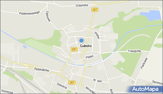 Lubsko, Plac Wolności, mapa Lubsko