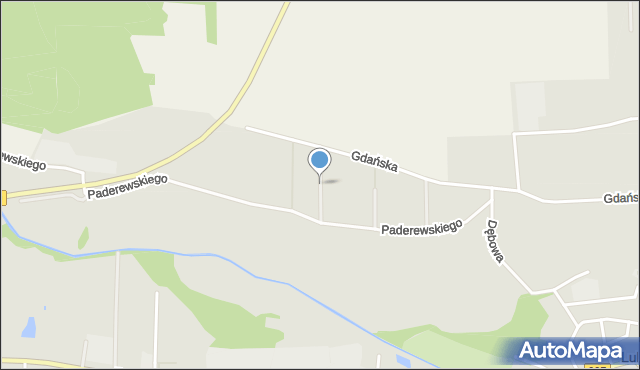 Lubsko, Platanowa, mapa Lubsko