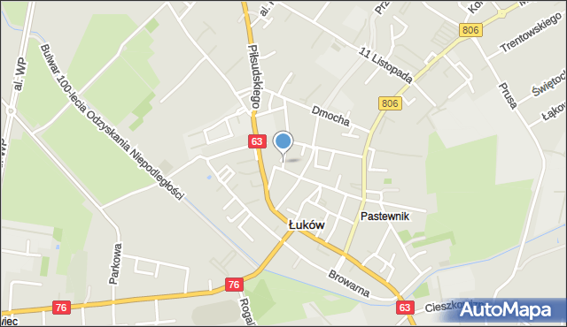 Łuków, Plac Narutowicza Gabriela, mapa Łuków