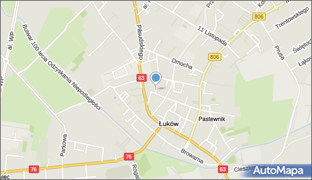 Łuków, Plac Narutowicza Gabriela, mapa Łuków