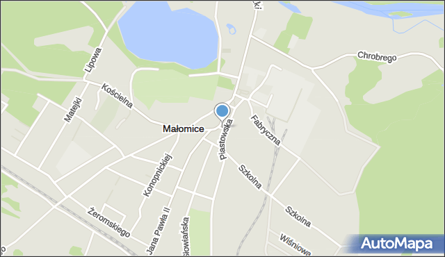 Małomice, Plac Konstytucji 3 Maja, mapa Małomice