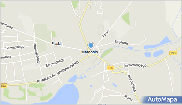 Margonin, Plac Suwalskiego, mapa Margonin