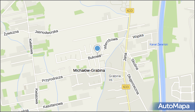 Michałów-Grabina, Platanowa, mapa Michałów-Grabina