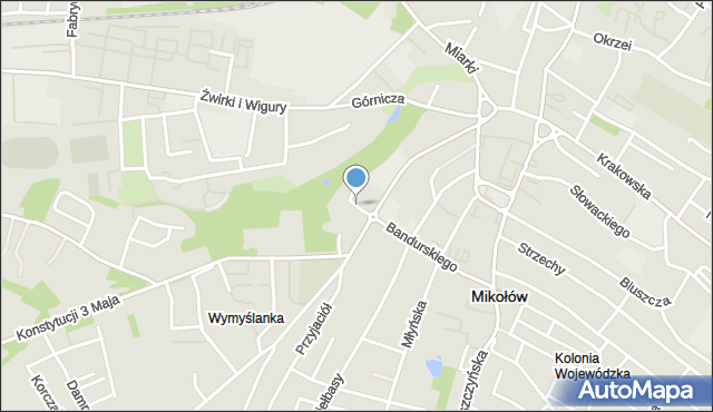Mikołów, Plac Harcerski, mapa Mikołów