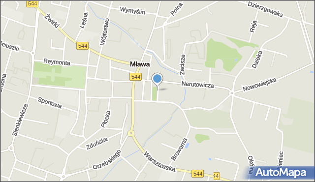 Mława, Plac 1 Maja, mapa Mława