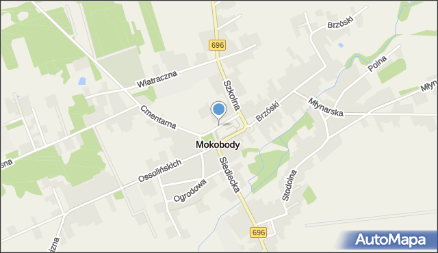 Mokobody, Plac Chreptowicza, mapa Mokobody