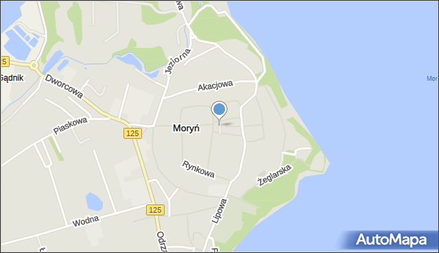 Moryń, Plac Wolności, mapa Moryń