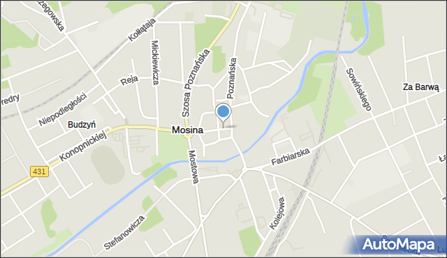 Mosina powiat poznański, Plac 20 Października, mapa Mosina powiat poznański