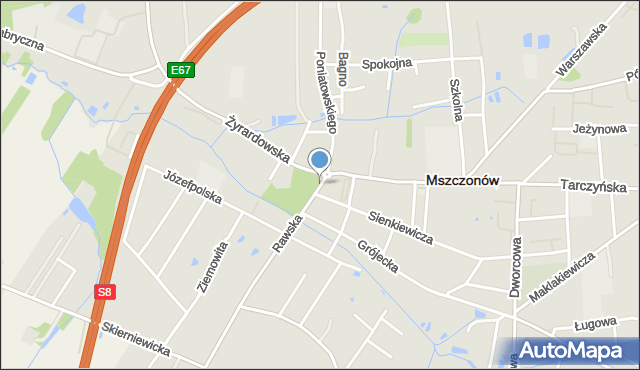 Mszczonów, Plac Piłsudskiego Józefa, marsz., mapa Mszczonów