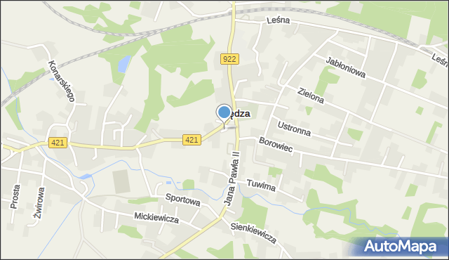 Nędza powiat raciborski, Plac Damka Józefa, ks., mapa Nędza powiat raciborski