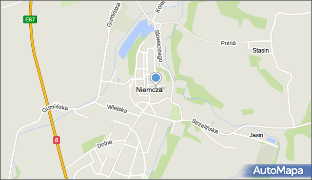 Niemcza, Plac Mieszka I, mapa Niemcza