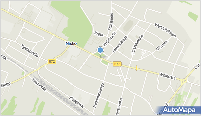 Nisko, Plac Wolności, mapa Nisko