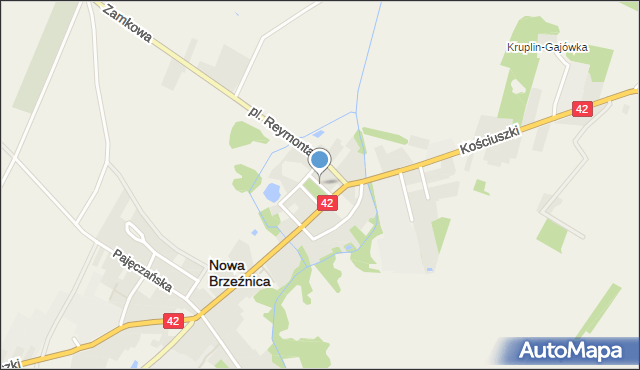 Nowa Brzeźnica, Plac 1 Maja, mapa Nowa Brzeźnica