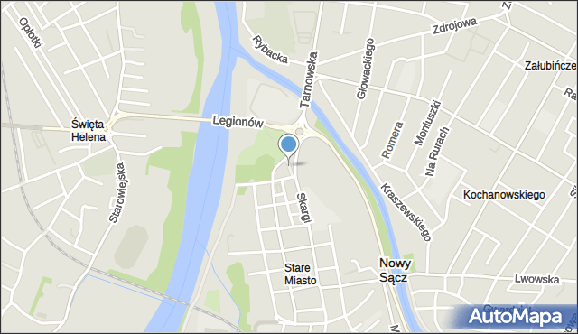 Nowy Sącz, Plac Zamkowy, mapa Nowego Sącza