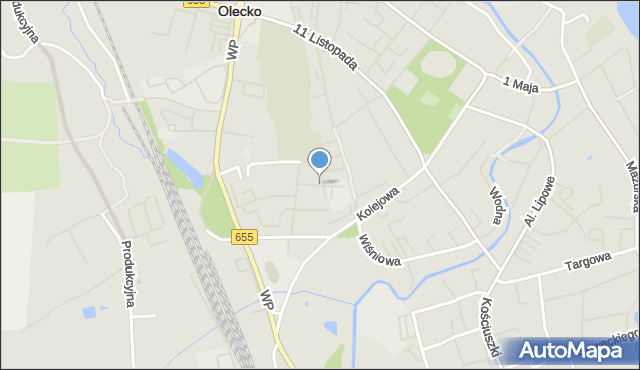 Olecko, Plac Wieży Ciśnień, mapa Olecko