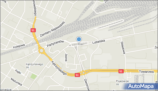 Olsztyn, Plac Konstytucji 3 Maja, mapa Olsztyna