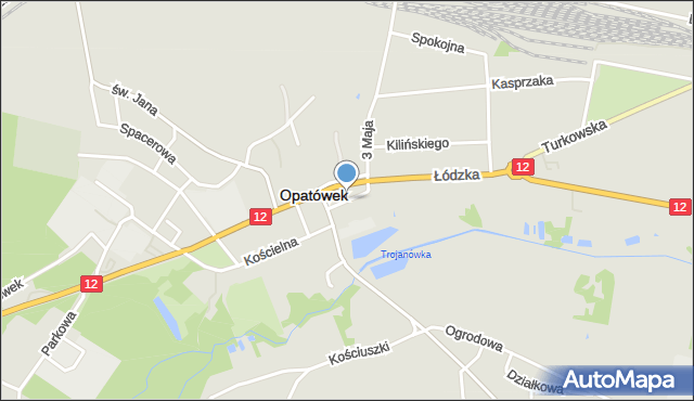 Opatówek powiat kaliski, Plac Wolności, mapa Opatówek powiat kaliski