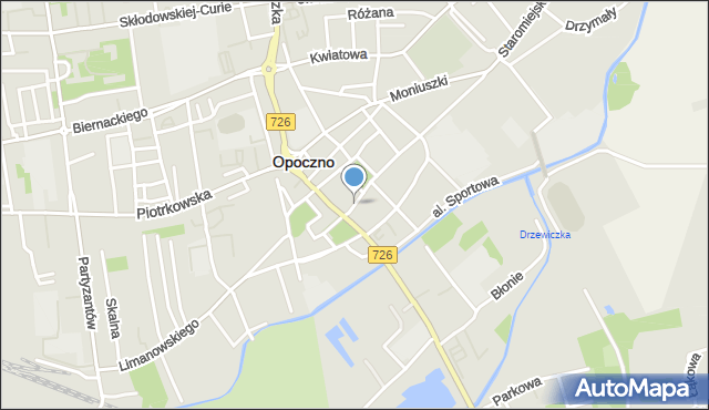 Opoczno, Plac Zamkowy, mapa Opoczno