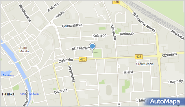 Opole, Plac Jana Pawła II, mapa Opola