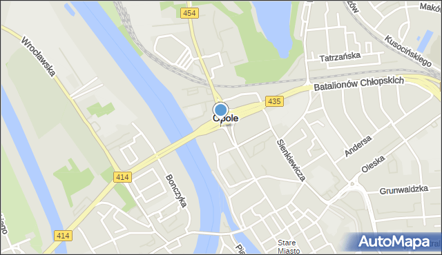 Opole, Plac Konstytucji 3 Maja, mapa Opola