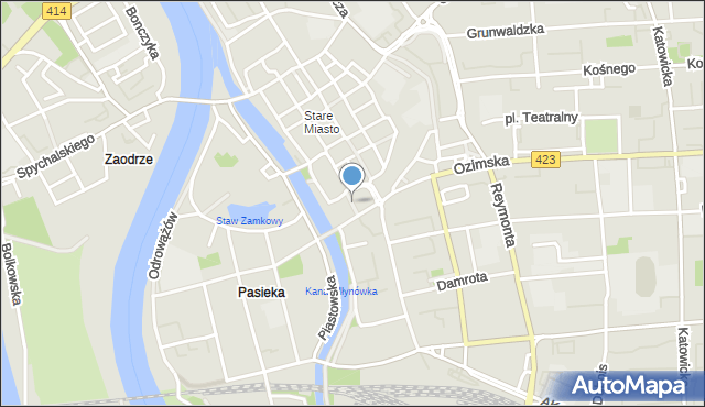 Opole, Plac Wolności, mapa Opola