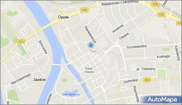 Opole, Plac św. Sebastiana, mapa Opola
