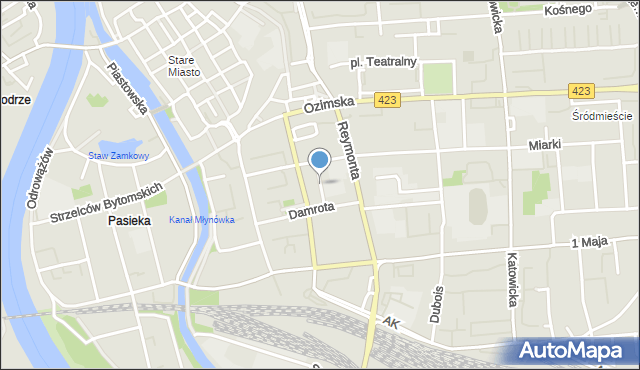 Opole, Plac Daszyńskiego Ignacego, mapa Opola