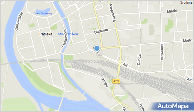 Opole, Plac Dworcowy, mapa Opola