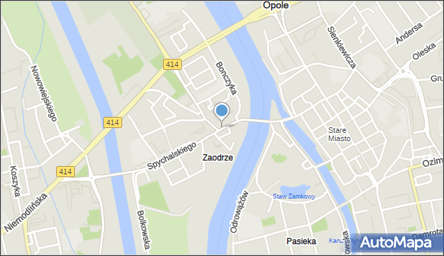 Opole, Plac Piłsudskiego Józefa, marsz., mapa Opola