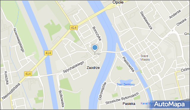 Opole, Plac Piłsudskiego Józefa, marsz., mapa Opola