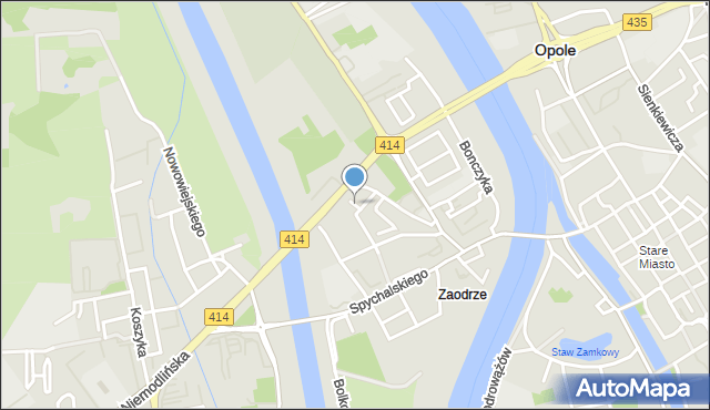 Opole, Plac Jana Kazimierza, mapa Opola