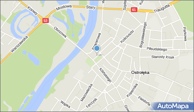 Ostrołęka, Plac Bema Józefa, gen., mapa Ostrołęka