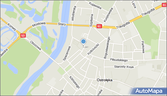 Ostrołęka, Plac Jana Pawła II, mapa Ostrołęka