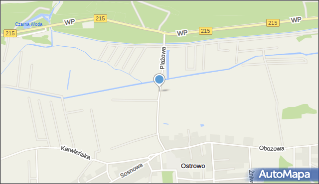 Ostrowo gmina Władysławowo, Plażowa, mapa Ostrowo gmina Władysławowo