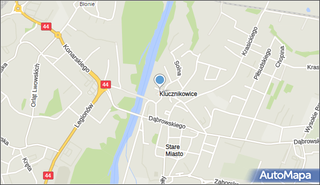 Oświęcim, Plac Rybny, mapa Oświęcimia