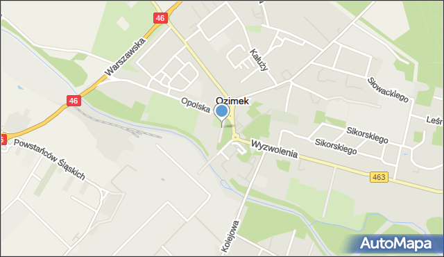 Ozimek, Plac Europejski, mapa Ozimek