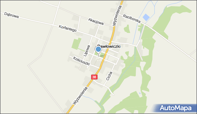 Pawłowiczki, Plac Jedności Narodu, mapa Pawłowiczki