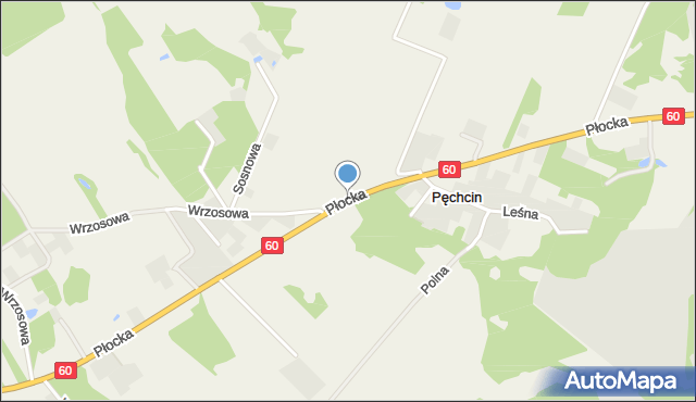 Pęchcin, Płocka, mapa Pęchcin