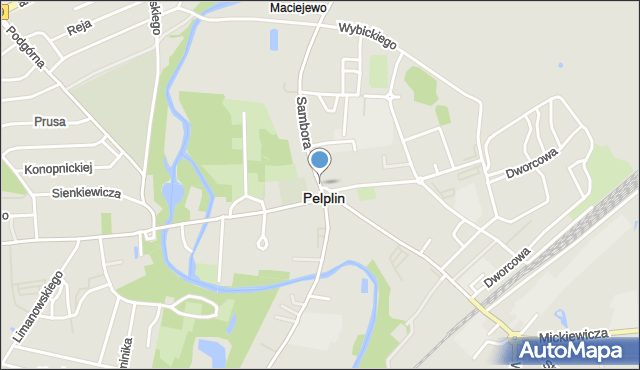 Pelplin, Plac Grunwaldzki, mapa Pelplin