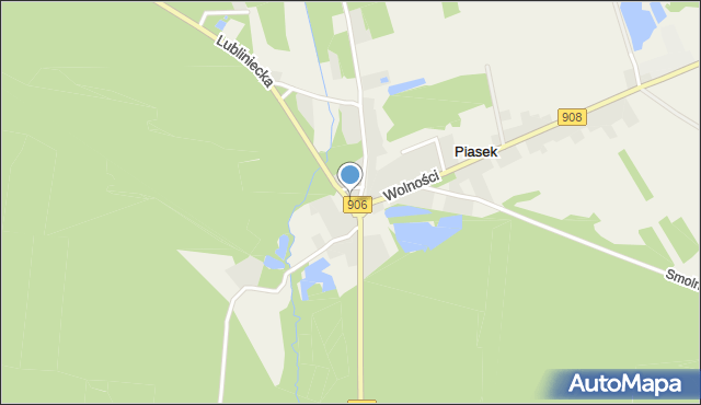 Piasek gmina Woźniki, Plac Powstańców, mapa Piasek gmina Woźniki