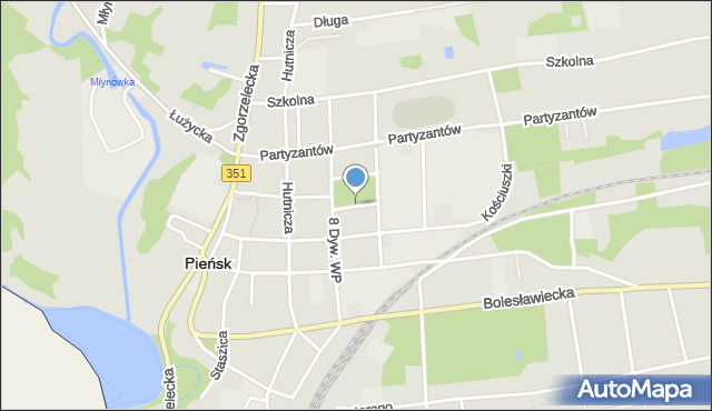 Pieńsk, Plac Wolności, mapa Pieńsk