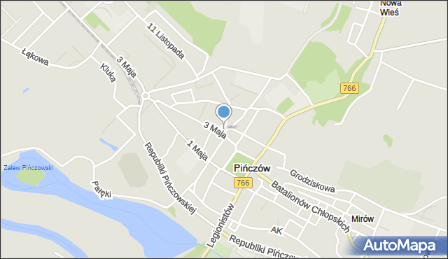 Pińczów, Plac Konstytucji 3 Maja, mapa Pińczów